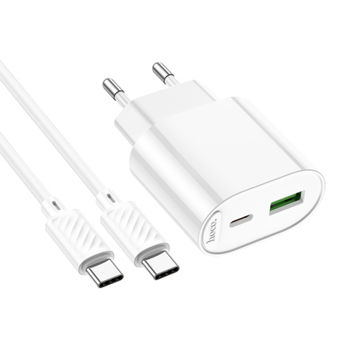 Сзу hoco c109a type-c to type-c (usb-a/usb-c/pd20w) белое
