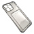 Чехол-силикон card holder iphone 13 pro max (6.7) темно-прозрачный
