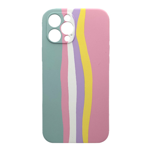 Чехол-силикон silicone case rainbow аналог для iphone 12 pro max (6.5) mix