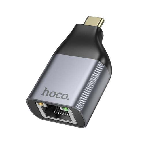 Переходник hoco ua35 type-c/rj45 серый