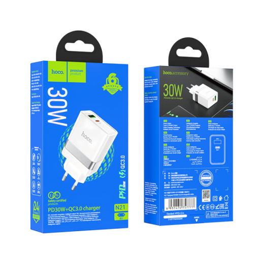 Сзу hoco n21 topspeed (usb/pd30w) белое