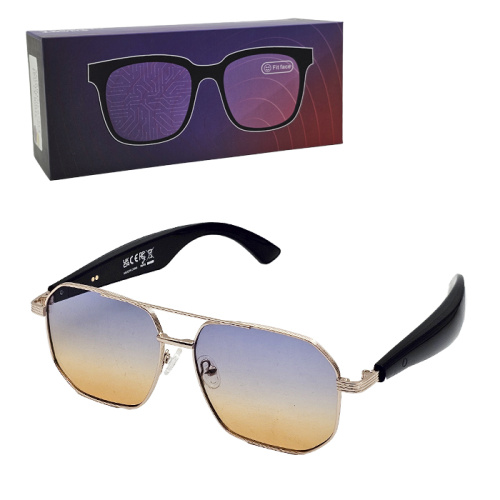 Очки smart glasses gy-300 (динамики) золотисто-синие