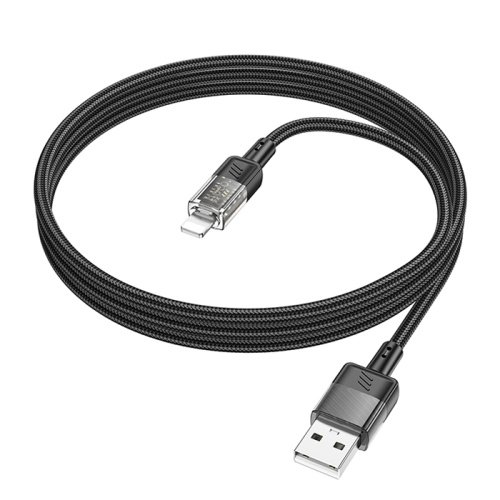 Кабель usb hoco u129 lightning 2,4a черный