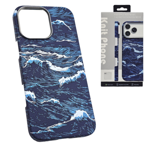 Чехол-крышка knit magsafe (box) для iphone 16 pro max ocean синий