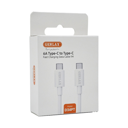 Кабель type-c gerlax d34pt type-c (6a) белый
