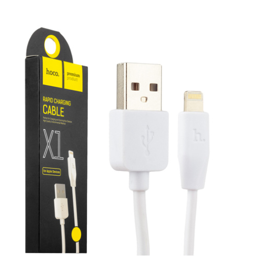 Кабель usb hoco x1 lightning 2m белый 