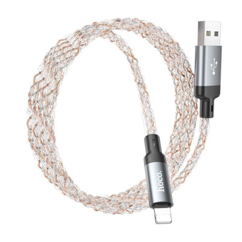 Кабель usb hoco u112 lightning серый