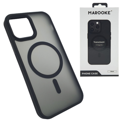 Чехол-крышка marooke transcluent magnetic для iphone 15 pro max черный (1+2)