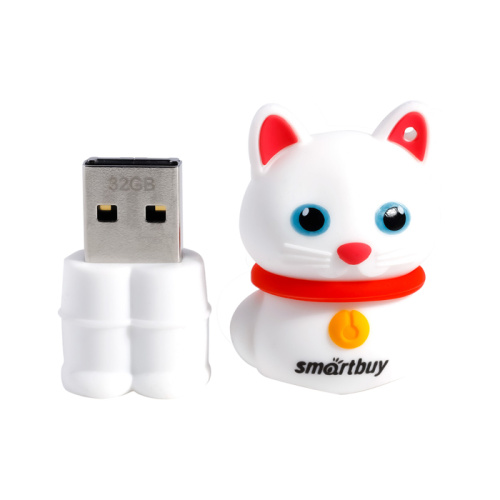 32gb usb smartbuy wild котёнок белый