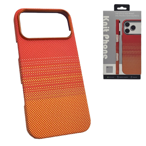 Чехол-крышка knit magsafe (box) для iphone 17 pro moonrise carbone оранжевый