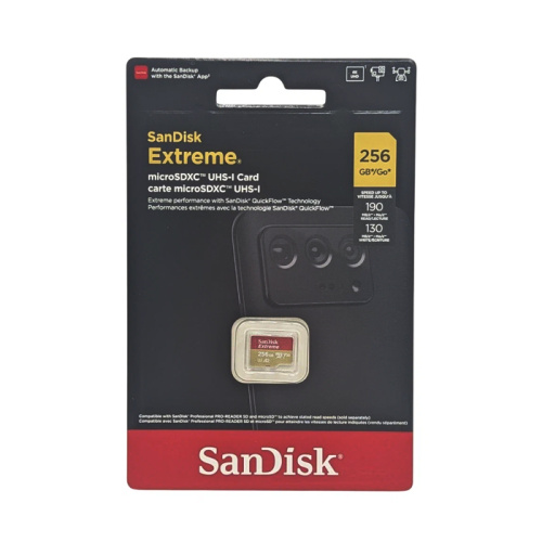 Microsd 256gb sandisk extreme (190mb/s) без адаптера
