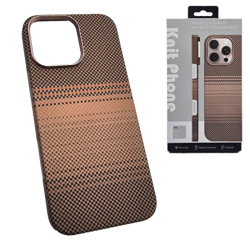 Чехол-крышка knit magsafe (box) для iphone 15 pro sunset carbone коричневый