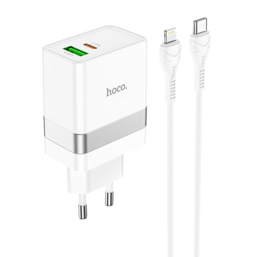 Сзу hoco n21 type-c to lightning (usb/qc3.0/pd30w) белый