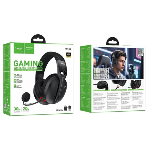 Беспроводные наушники hoco w114 с микрофоном (большие) черные
