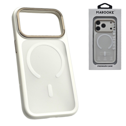 Чехол-крышка marooke m05 прозрачный c цветными бортами для iphone 17 pro белый