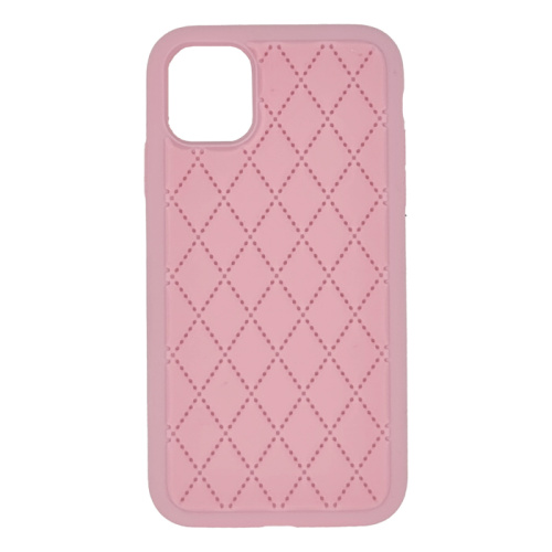 Чехол-крышка silicone case стеганый для iphone 11 pro max розовый