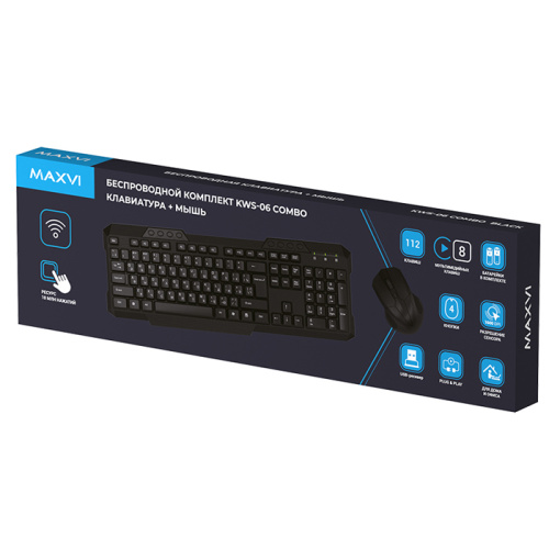 Беспроводная клавиатура maxvi kws-06 combo черный