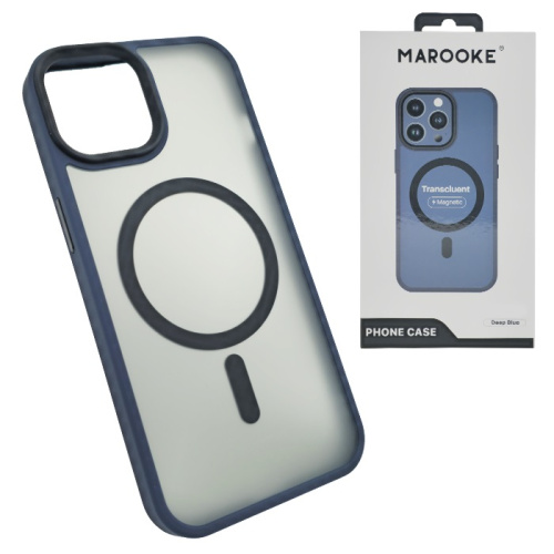 Чехол-крышка marooke transcluent magnetic для iphone 15 pro max глубокий синий (1+2)