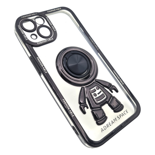 Чехол-силикон adream spaces с кольцом для iphone 13 черный