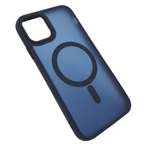 Чехол-крышка #83 magnetic collection mil-std для iphone 15 pro синий