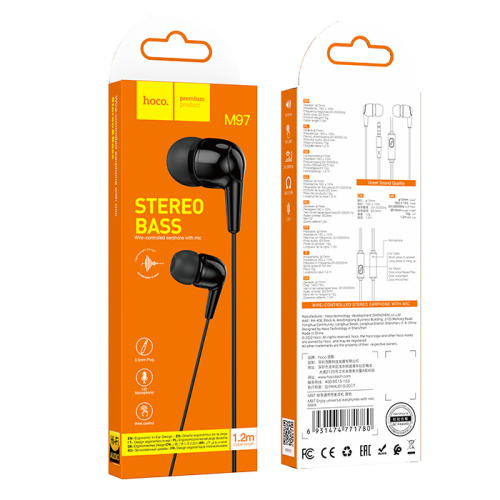 H/f (3.5mm) hoco m97 с микрофоном черный