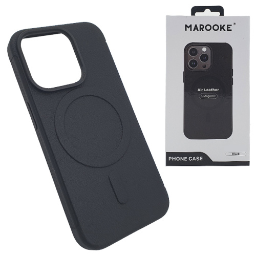 Чехол-силикон marooke air leather для iphone 15 pro max black