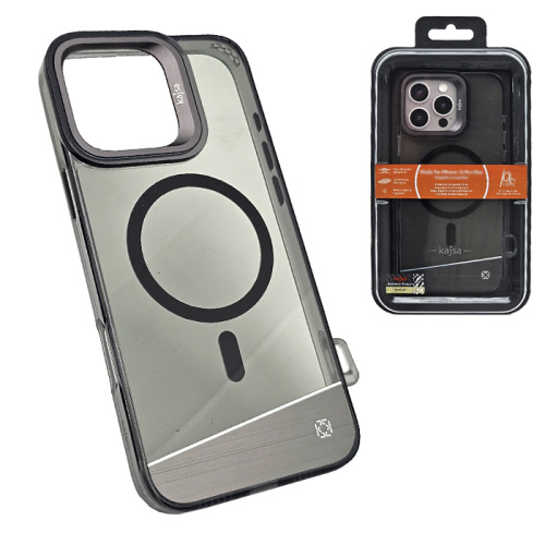 Чехол-крышка kajsa aluminium trans-shield back case для iphone 16 pro max черный дым