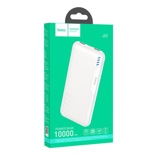Пзу hoco j82 10000mah (2usb/type-c/micro/2a) белый