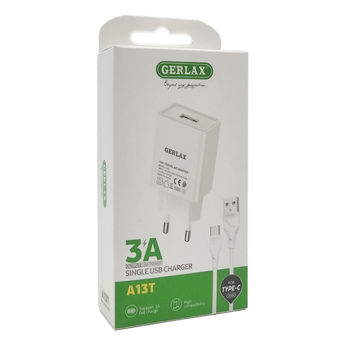Сзу gerlax a13t type-c (12w/1m) белое