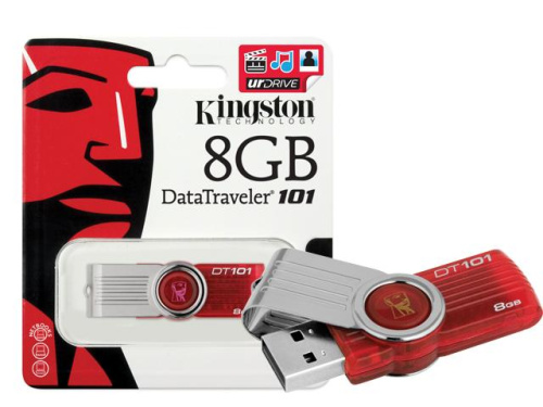 8gb usb kingston dt101 g2 красная