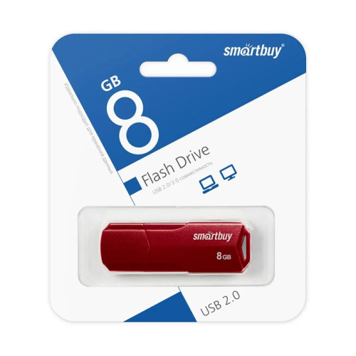 8gb usb smartbuy clue бордовый