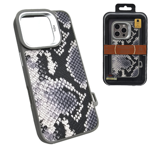 Чехол-крышка kajsa glamorous genuine leather snake pattern для iphone 16 pro max titanium