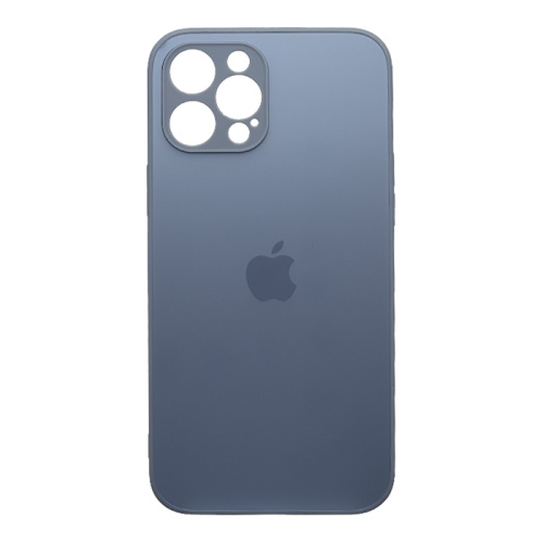 Чехол-силикон silicone case стекло (cam.protec) для iphone 12 pro (6.1) голубой