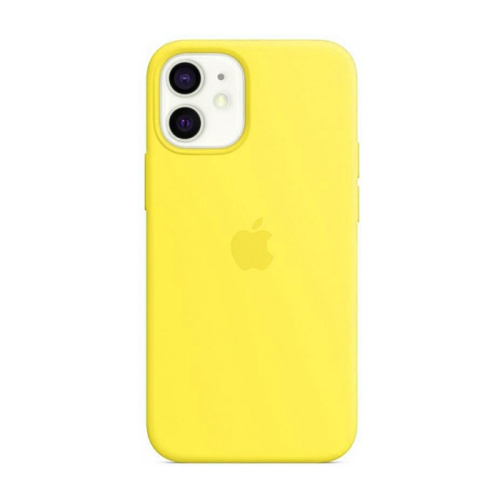 Чехол-силикон silicone case аналог для iphone 12 mini (5.4) желтый