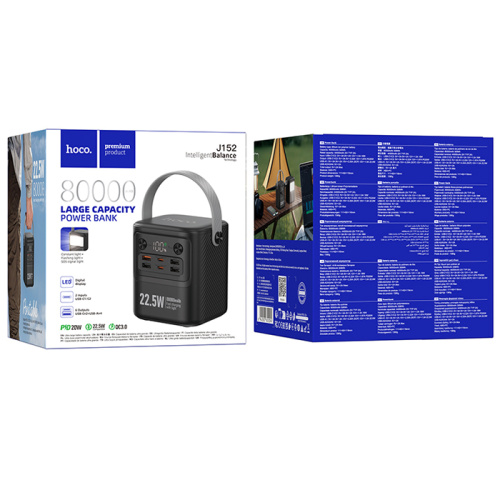 Пзу hoco j152 80000mah (pd20w/qc3.0) черное