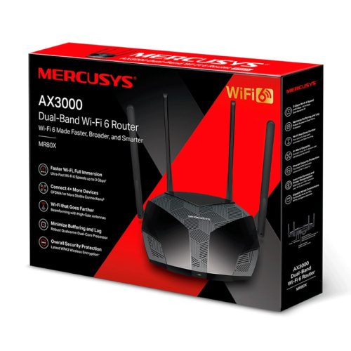 Роутер wi-fi mercusys mr80x ax3000