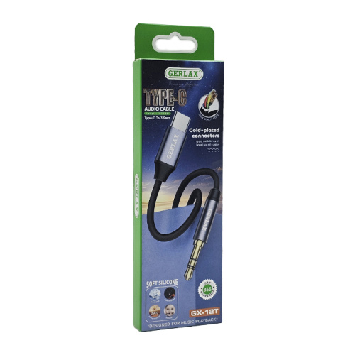 Aux 3.5/type-c gerlax gx-12t черный