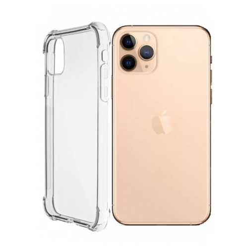 Чехол-cиликон clear case противоударный для iphone 11 pro max (6.5) прозрачный 