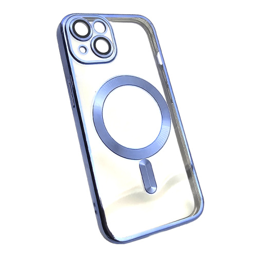 Чехол силикон magnetic iphone 13/14 голубой