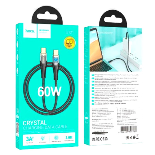 Кабель type-c hoco u121 type-c (60w) черный (***)