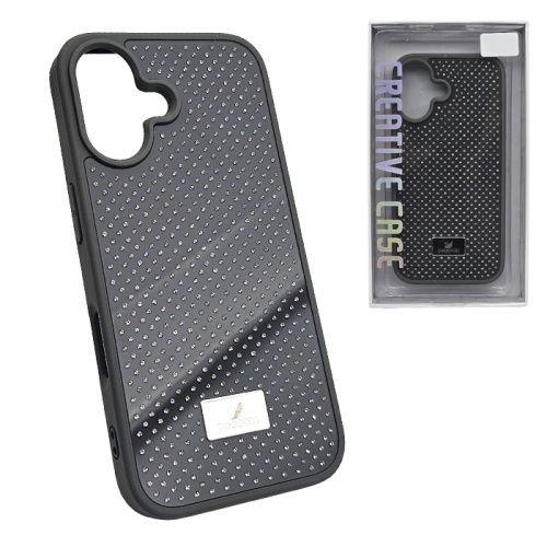 Чехол-крышка swarovski crystals для iphone 16 темно-серый