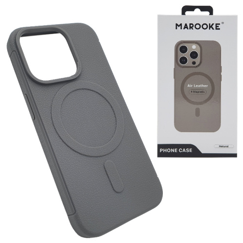 Чехол-силикон marooke air leather для iphone 15 pro max natural titan