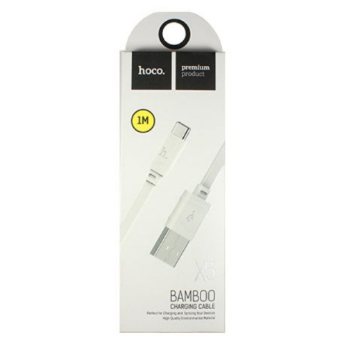 Кабель usb hoco x5 type-c 1m (3a) белый