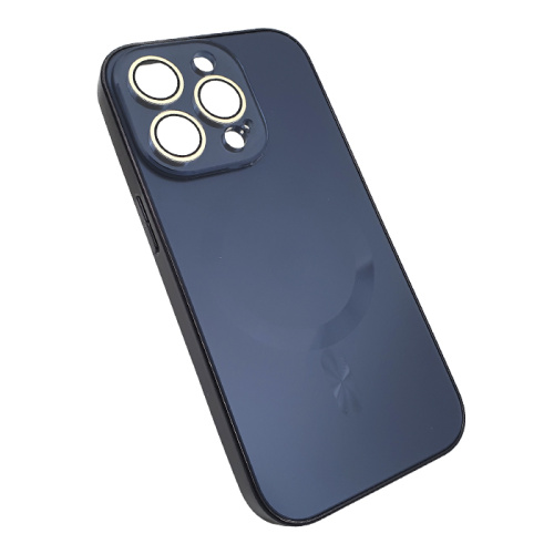 Чехол-силикон magnetic cam protect с лого для iphone 13 pro max голубой