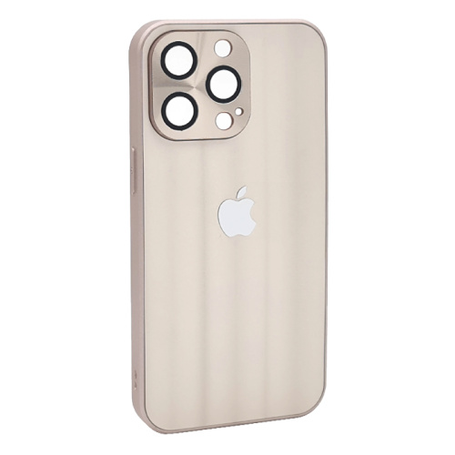Чехол-крышка волна для iphone 13 pro (6.1) розовое-золото
