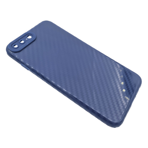 Чехол-силикон глянец carbon для iphone 7 plus/8 plus синий
