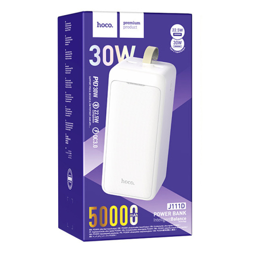 Пзу hoco j111d 50000mah (pd30w/qc3.0) белый