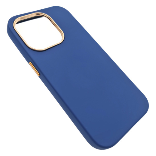 Чехол-крышка leather case для iphone 14 pro синий