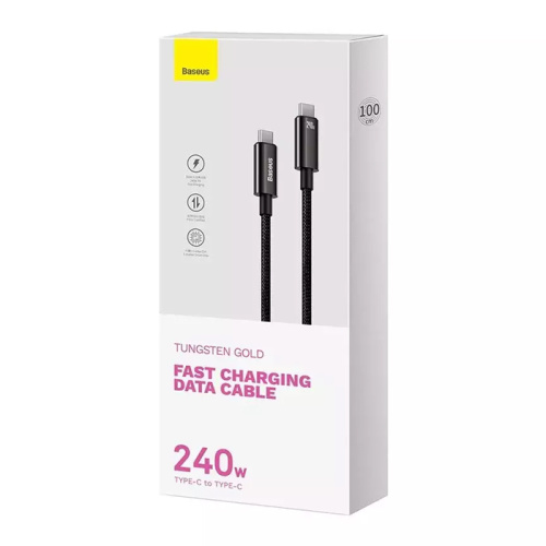 Кабель baseus tungsten c/c 240w 1m черный (cawj040001)