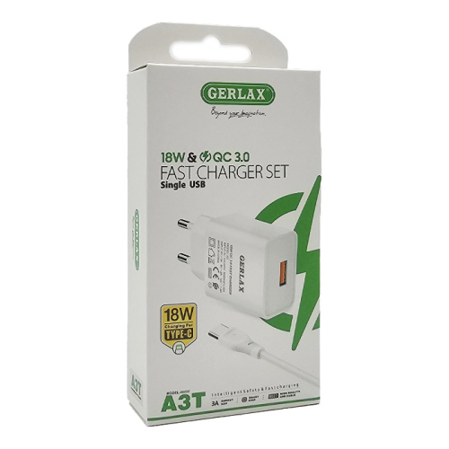 Сзу gerlax a3t type-c (18w/1m) белое
